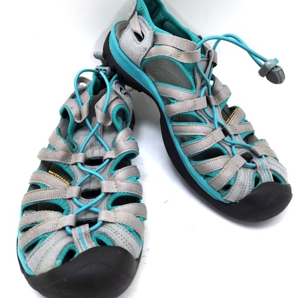 Keen Whisper Water Trail Aqua Gray Sandal Sz 9.5